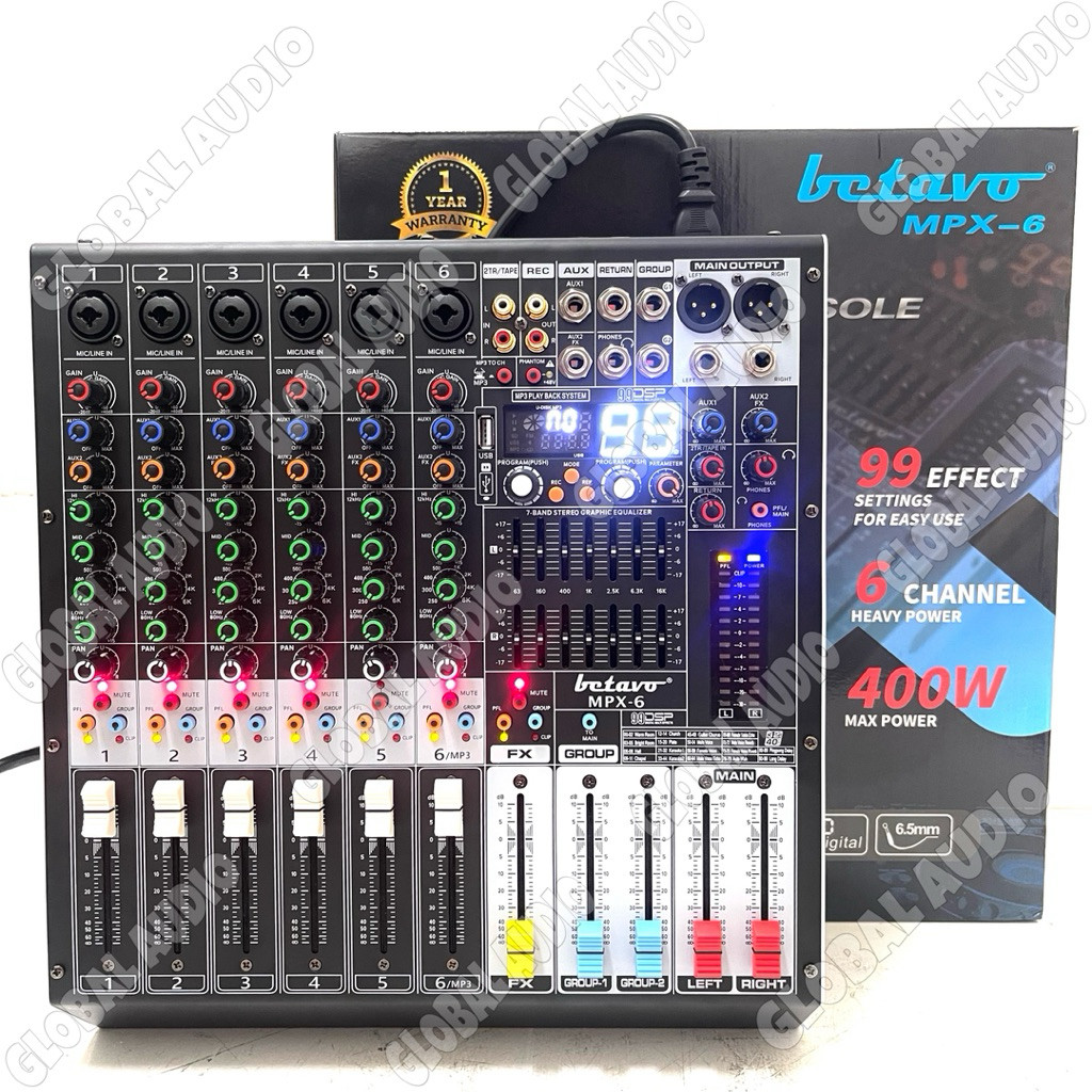 Power Mixer Betavo Audio MPX - 6 6Channel Original Professional Power Mixer MPX6 Mixing 6 Bagus ( Bi