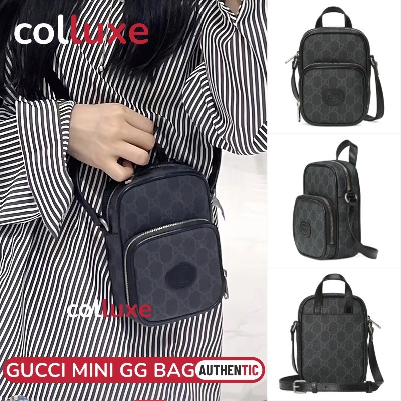 Menyediakan resi Gucci Mini Bag with GG Supreme Tas belakang