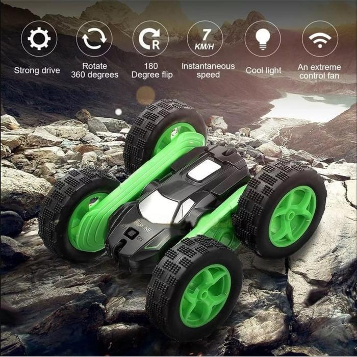 Mobil RC Remote Control Ardiles Stunt Car Hijau Mainan Anak