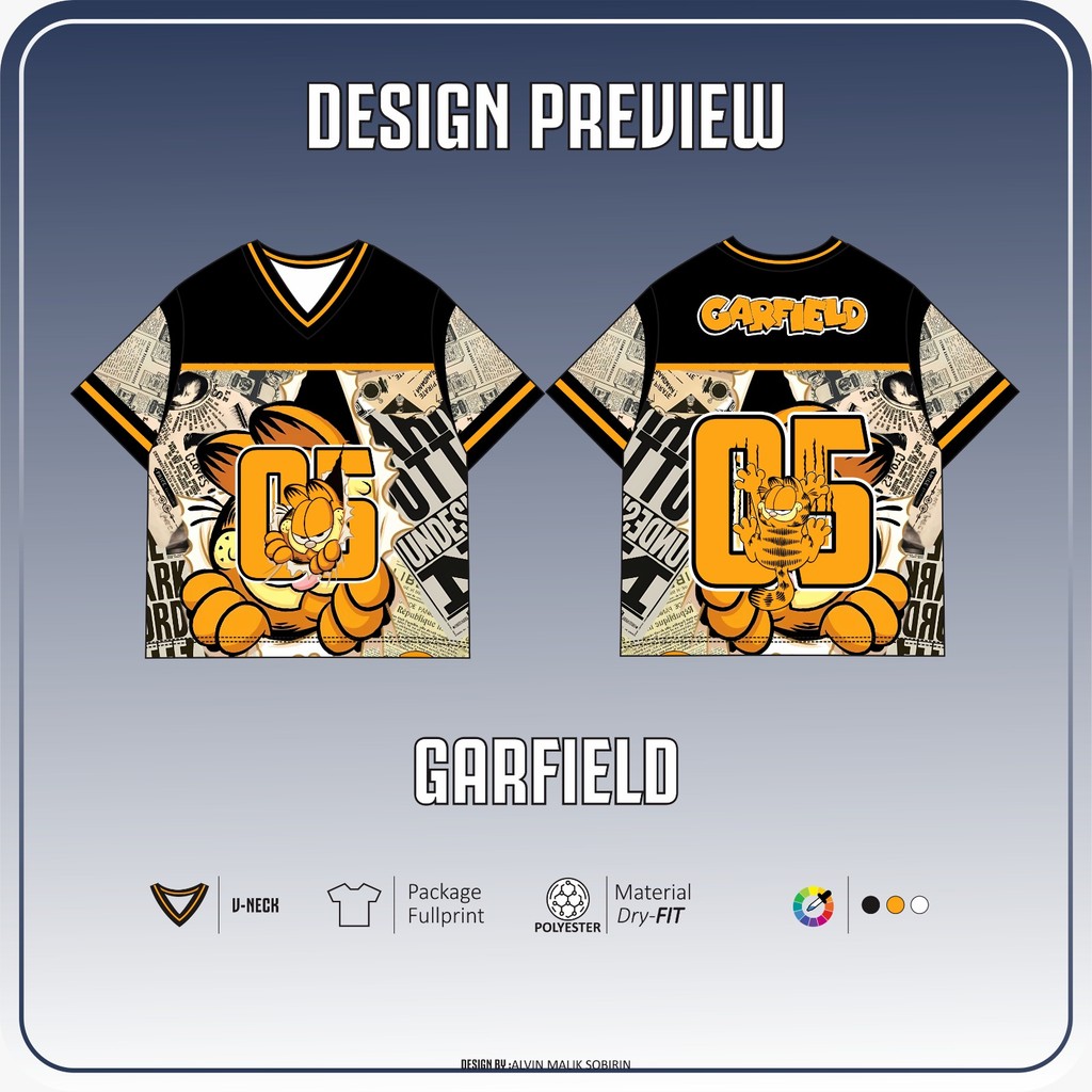 Distromax - Jersey Series Anime Garfield Unisex Streetwear Oversize