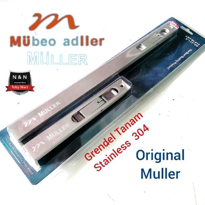 Grendel tanam kunci pintu / Slot tanam pintu 30cm Muler - Stainless Muller