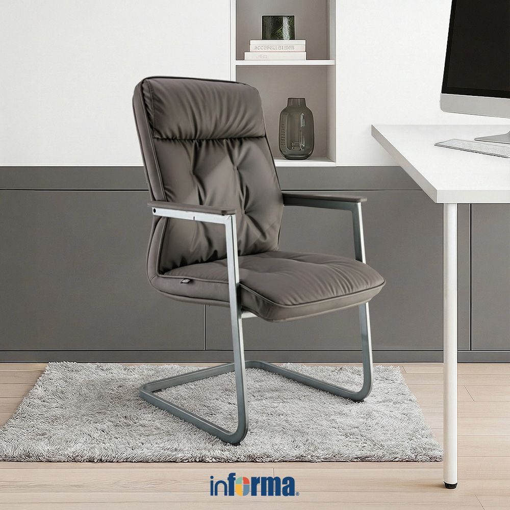 Informa Francessco Kursi Tamu Kantor - Abu-Abu Visitor Chair Tempat Client Furniture Indoor Kantor B