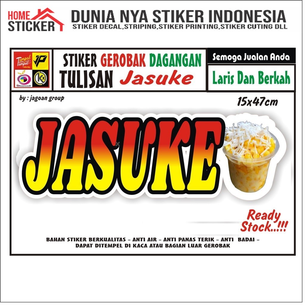 Sticker Kaca Gerobak Tulisan Jasuke