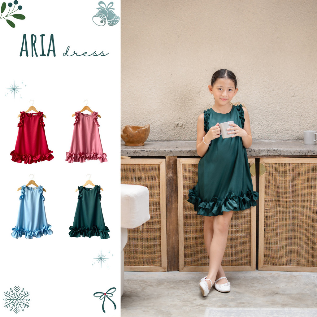 Gaun Anak Natal Viral Simple Gaun Anak PerempuanCantik Cocok Untuk Pesta Acara Keluarga Favorit Keki