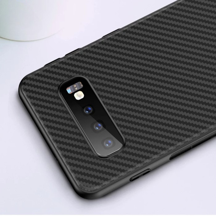 CASE SAMSUNG S10 PLUS / S10 / S10E SLIM FIT CASE CARBON ANTI PANAS