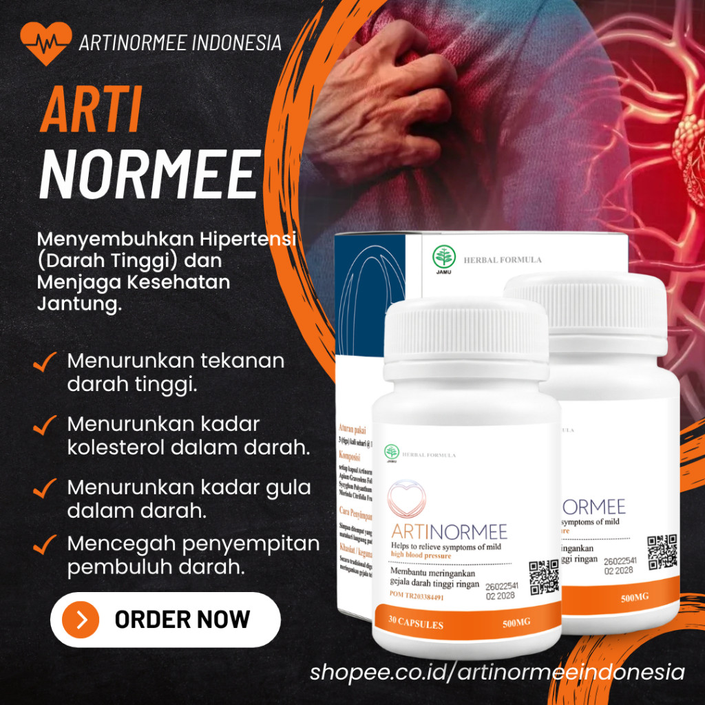 ARTINORMEE Original Impotensi ( 1 Botol ) Obat Herbal Darah Tinggi Hipertensi Jantung Stroke BPOM