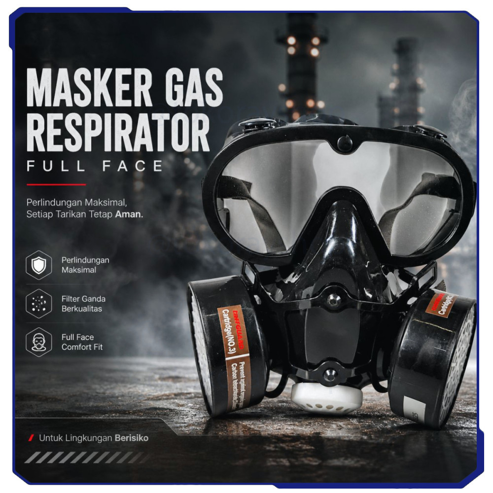 FUJA.ID Masker Gas Respirator Full Face Anti-Dust Chemical - SF01