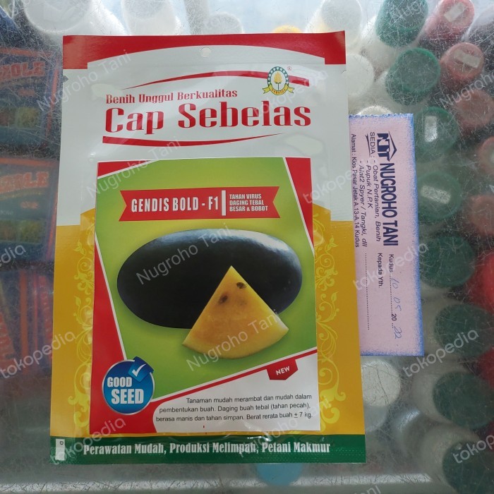 BENIH SEMANGKA GENDIS BOLD F1 INUL KUNING ISI 500 BIJI CAP SEBELAS TAH