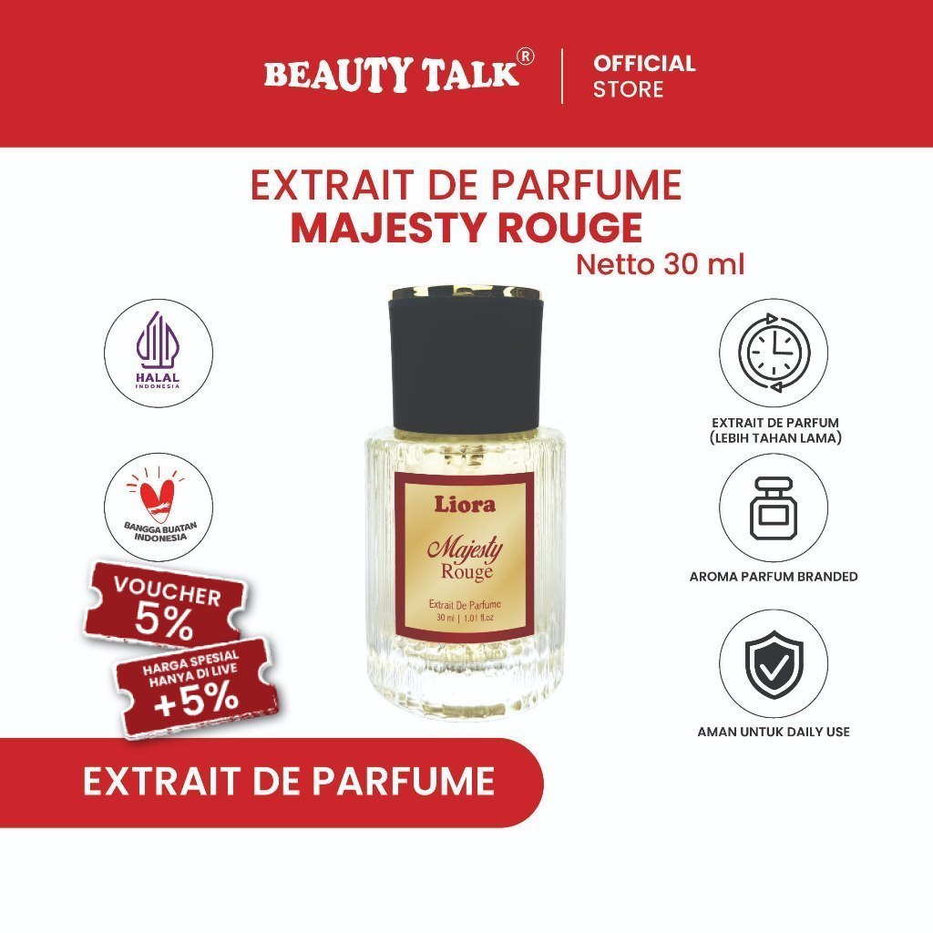 LIORA Rouge Majesty Extrait De Parfume 30ML I Parfum Dengan Aroma Karakter Bold, Classy, dan Eksklus
