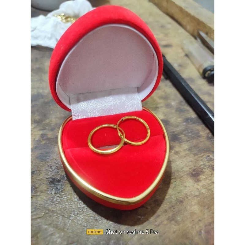 Anting koin ring polos