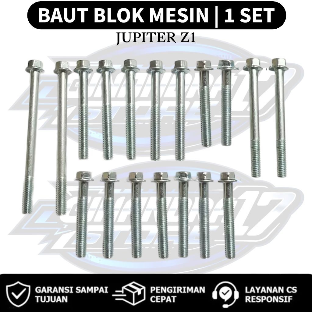Baut Blok Mesin 1 SET Yamaha Jupiter Z1 / Baut Blok Mesin 1SET Motor Jupiter Robot