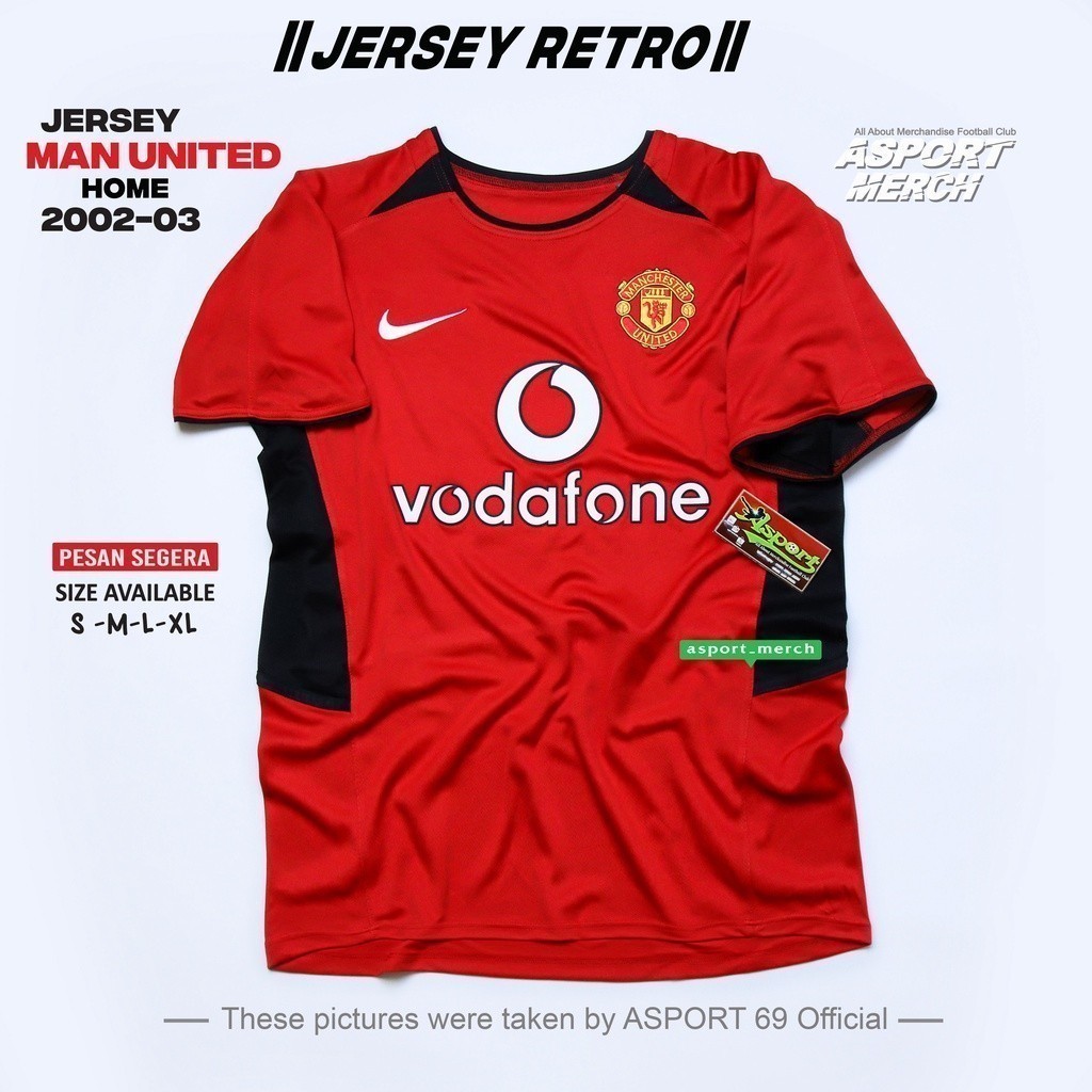 JERSEY RETRO MU MAN UNITED HOME 2002 2003