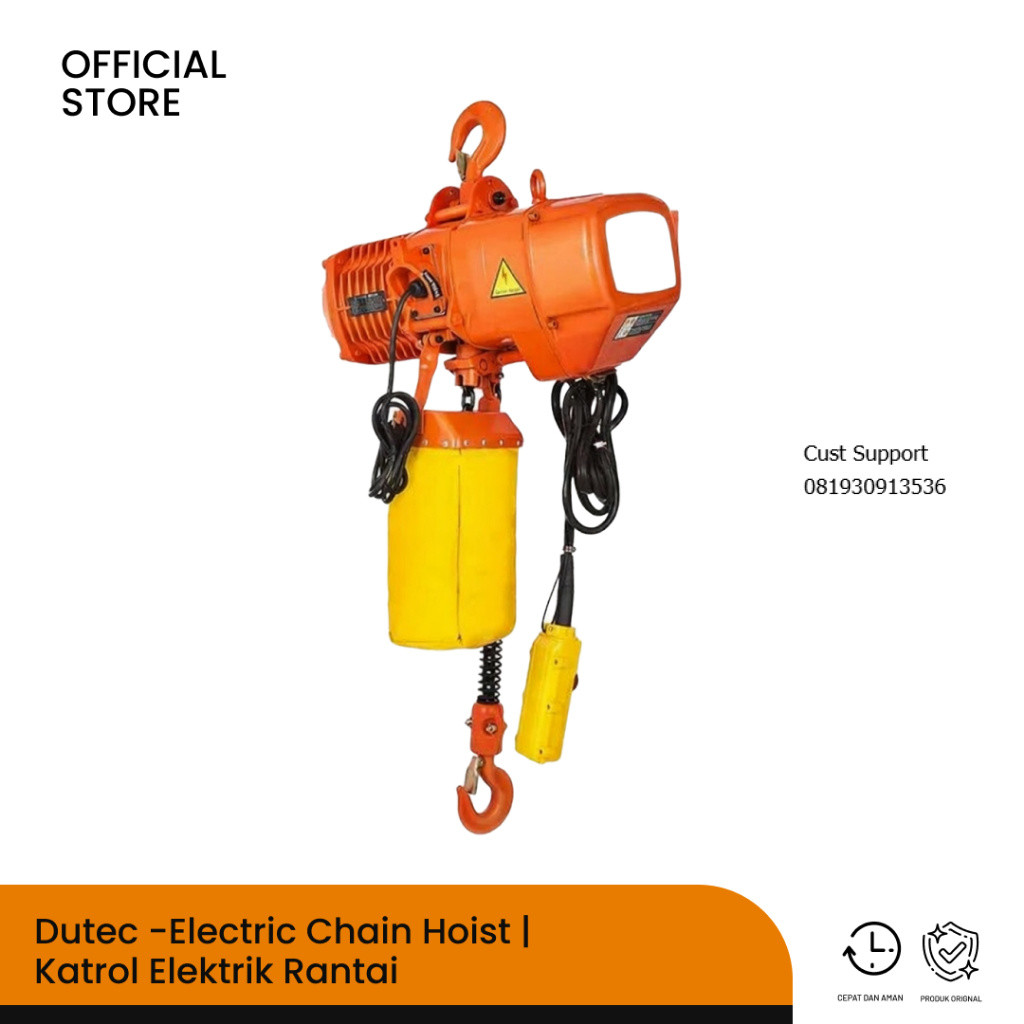Dutec -Electric Chain Hoist | Katrol Elektrik Rantai | 5T | 5TON  - 6M with Trolley