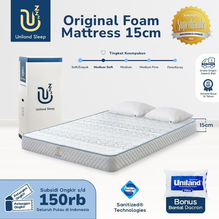 Kasur Busa Uniland Sleep Original 15cm Foam Mattress Box FREE BANTAL - 90x200