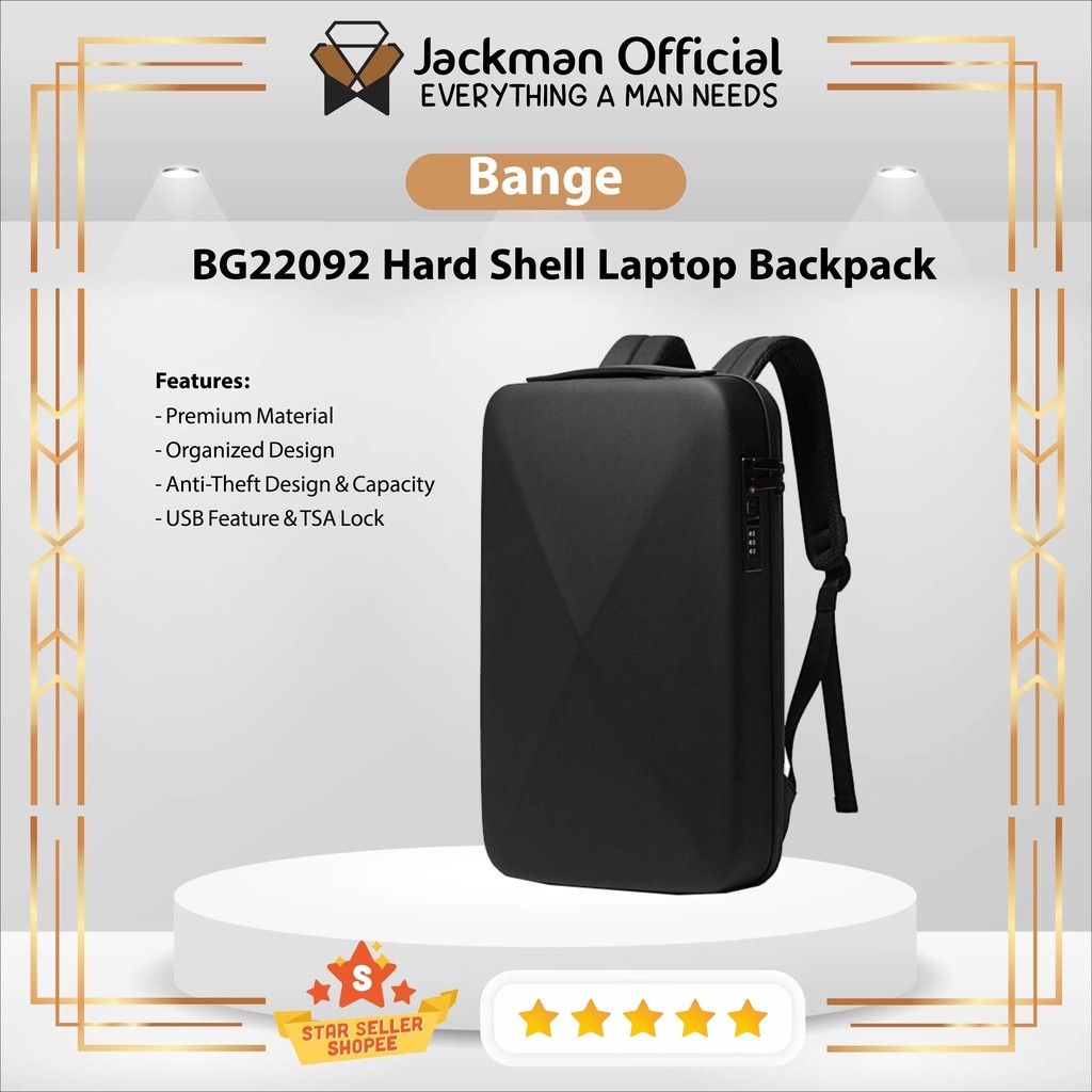 JACKMAN BG22092 Hard Shell Laptop Backpack Bag 15.6 Inch Alt BG22201