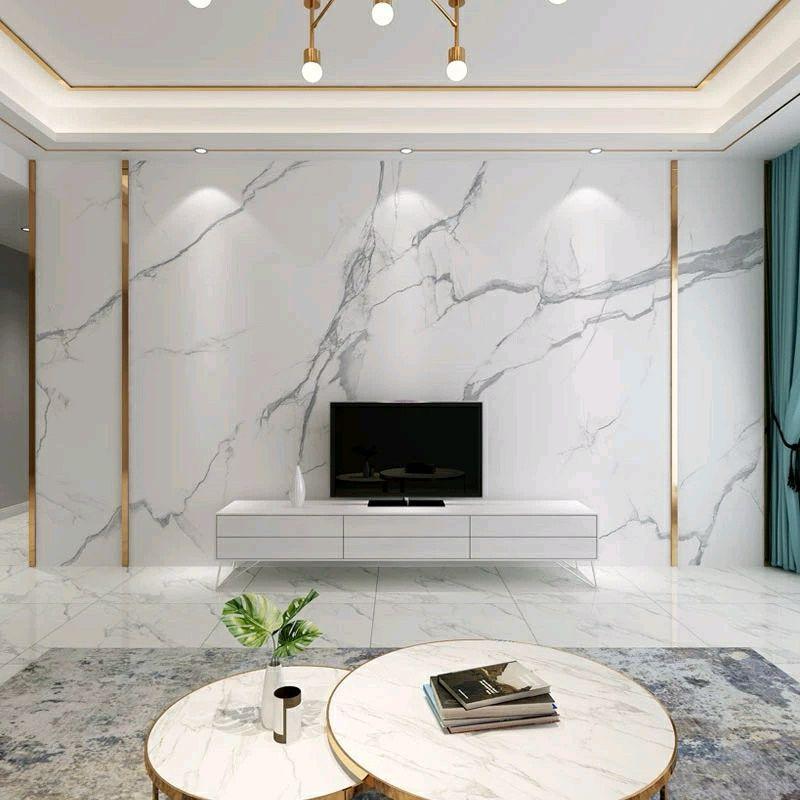 WALLPAPER DINDING MARMER WALLPAPER STICKER MOTIF MARMER PUTIH SILVER AESTHETIC