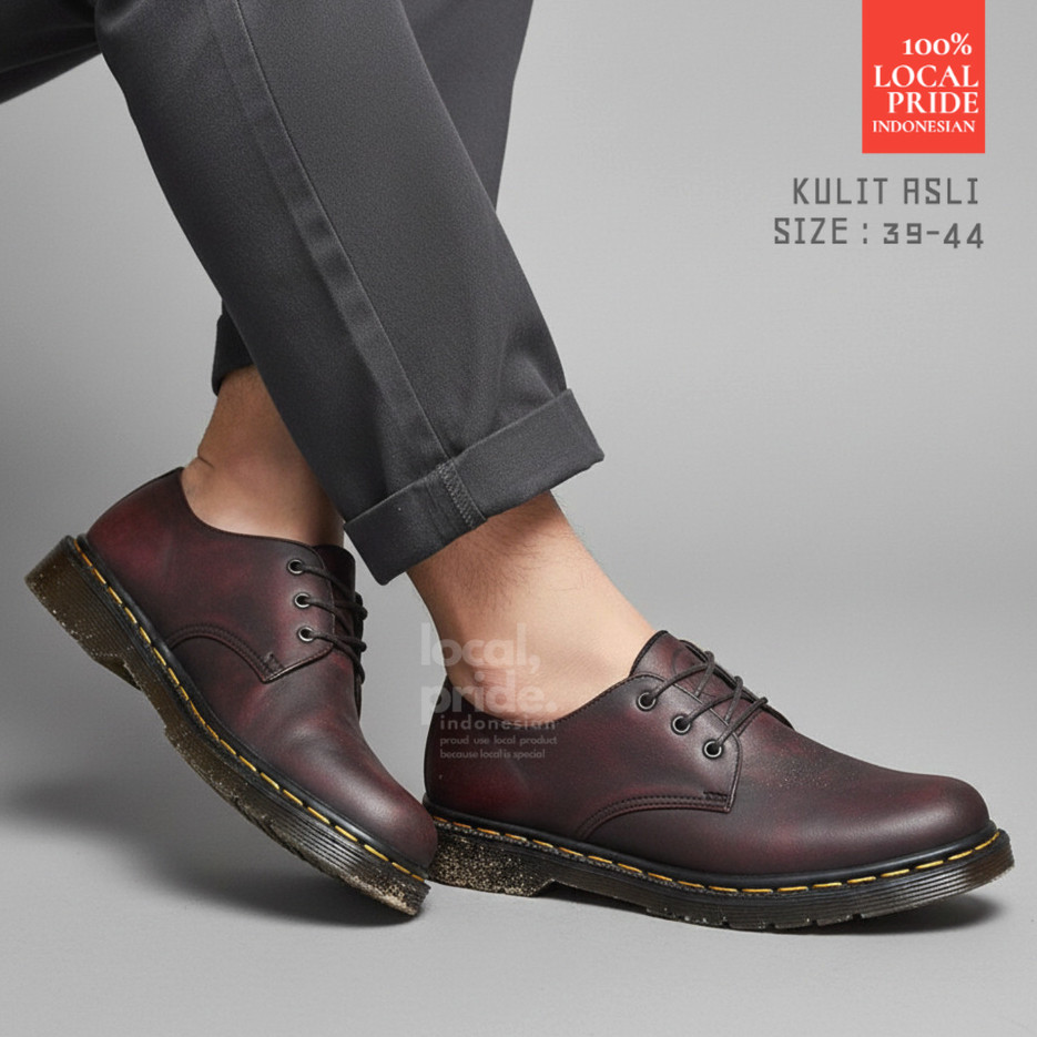 Sepatu Formal Kulit Asli Pria GREATA KALMAR MAROON