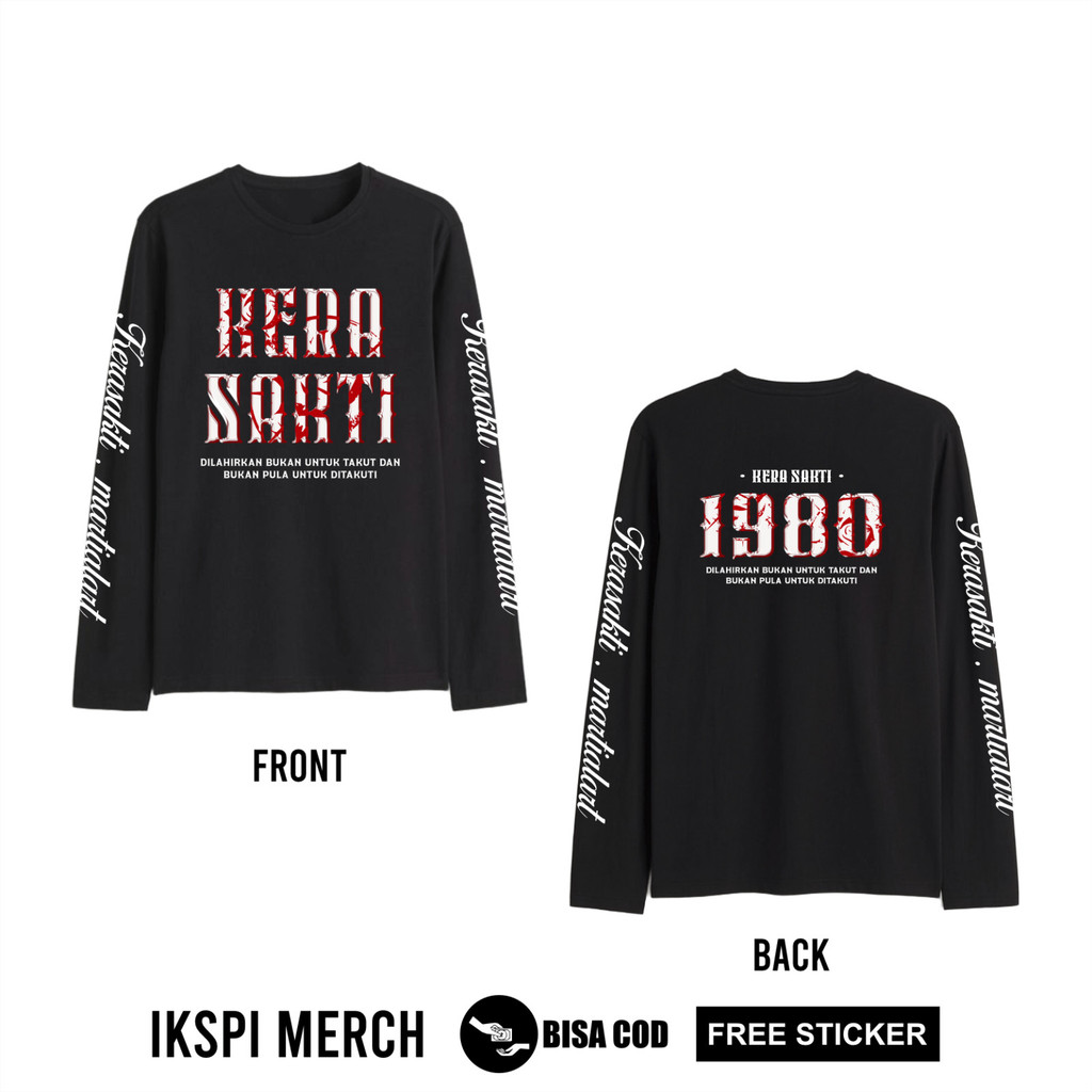 KAOS LENGAN PANJANG IKSPI 1980 DILAHIRKAN BUKAN UNTUK TAKUT T-SHIRT LONGSLEEVE IKSPI - KAOS LENGAN T