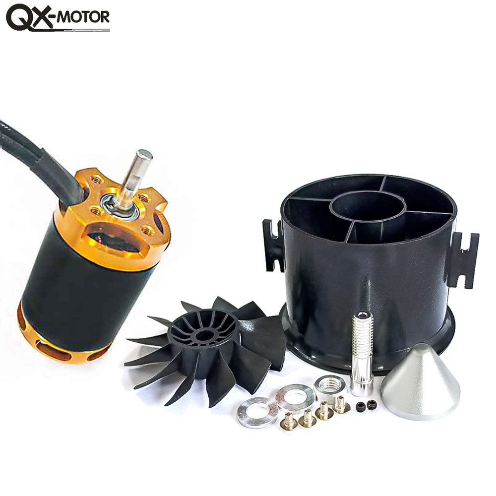 QX-MOTOR 70mm QF2827 EDF 12 Blades Ducted Fan with Brushless Motor 2600kv/1800kv Brushless Motor use