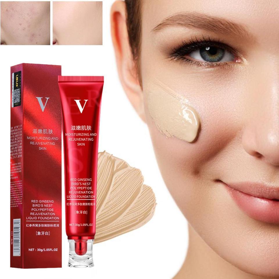 FV Red Upgrade Foundation Precious Luxury Herbal Extracts Concealer Oil-control Waterproof Hydrating