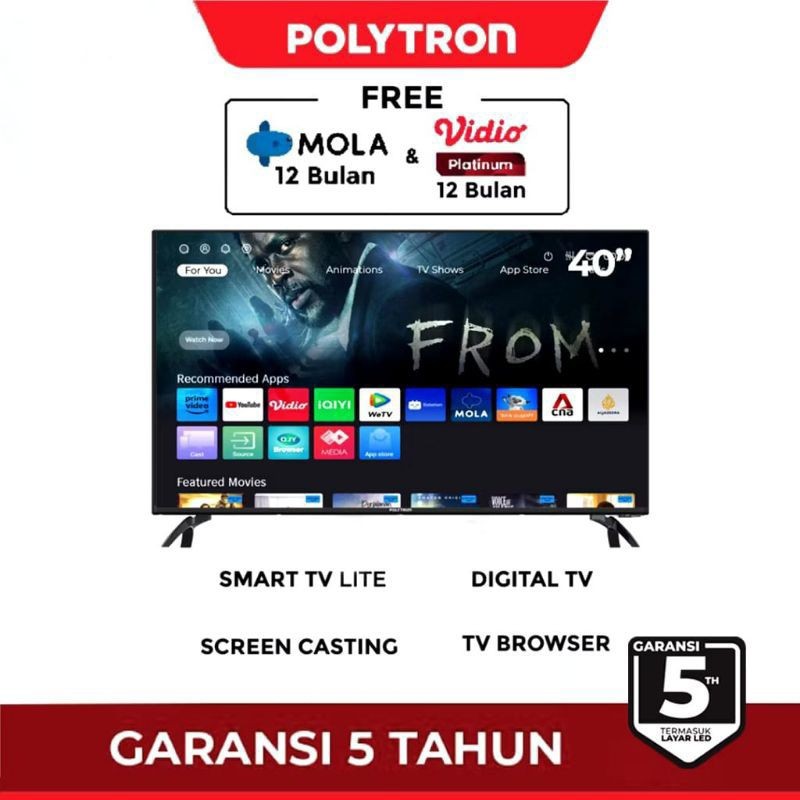 POLYTRON Smart TV LED 40 inch PLD-40CV8969 | Smart TV Lite FHD