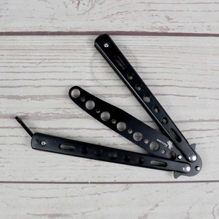 Iconic_Style | Pisau Lipat Balisong Trainer Knife - Hitam