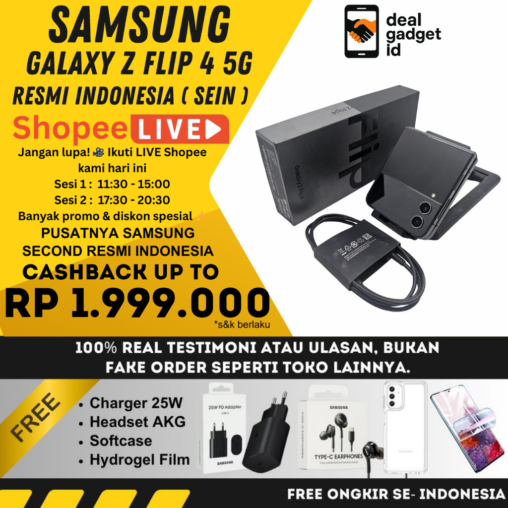 SEIN Samsung Galaxy Z Flip 4 & 3 512GB 256GB 128GB Second Fullset Original