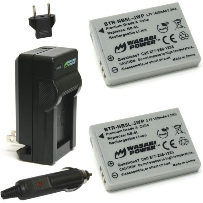 WASABI POWER Battery & Charger for Canon NB-5L NB5L Baterai IXUS 90 800 850 860 870 900 950 960 970 