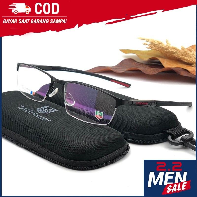 Frame  Tag Heuer Half Senur Gantung Pria th7708 Rimless size 57