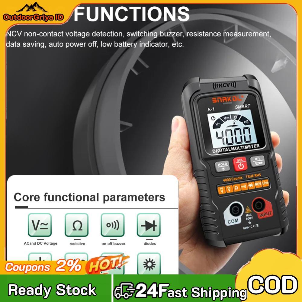 Multimeter Digital Otomatis 4000 Hitungan Multimeter Cerdas Rentang Otomatis