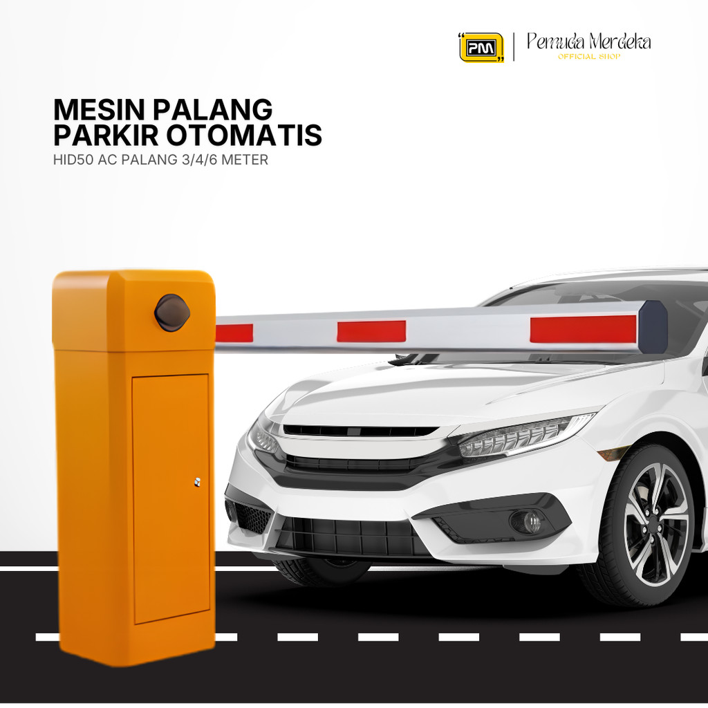 Mesin Palang Parkir Otomatis Barrier Gate HID50 AC Speed 1.8S 3S 6S - Portal Parkir Automatic Peruma