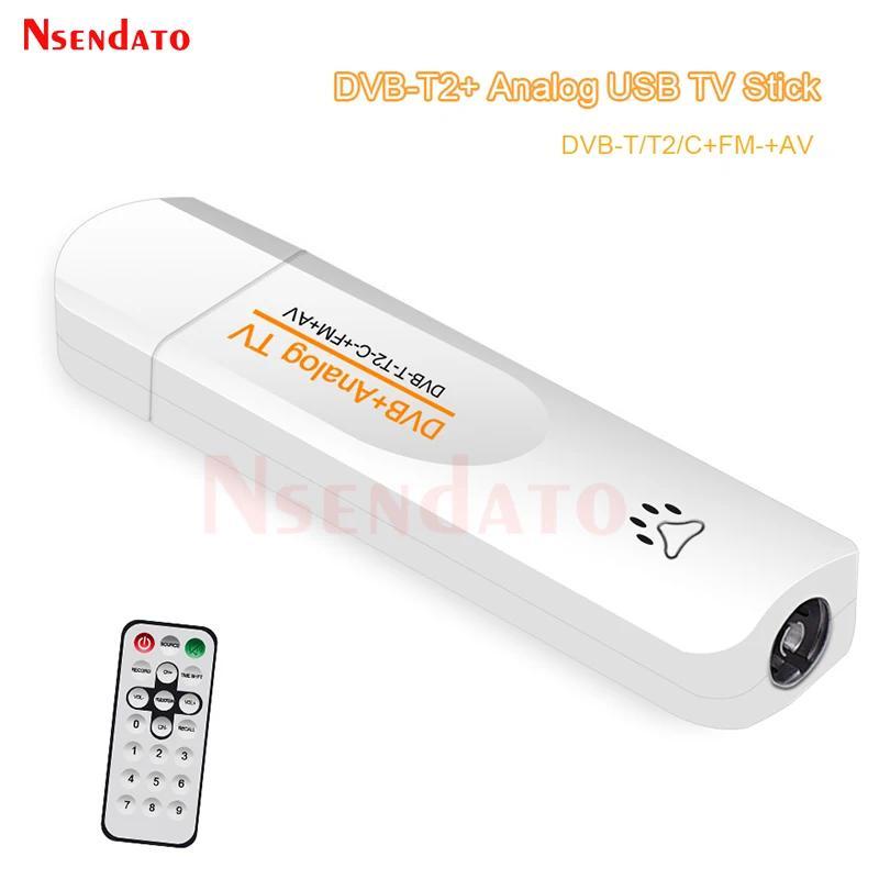 DVB-T2/T/C FM PVR Analog USB TV stick Tuner Dongle PAL/NTSC/SECAM with antenna Remote Control DVB T2