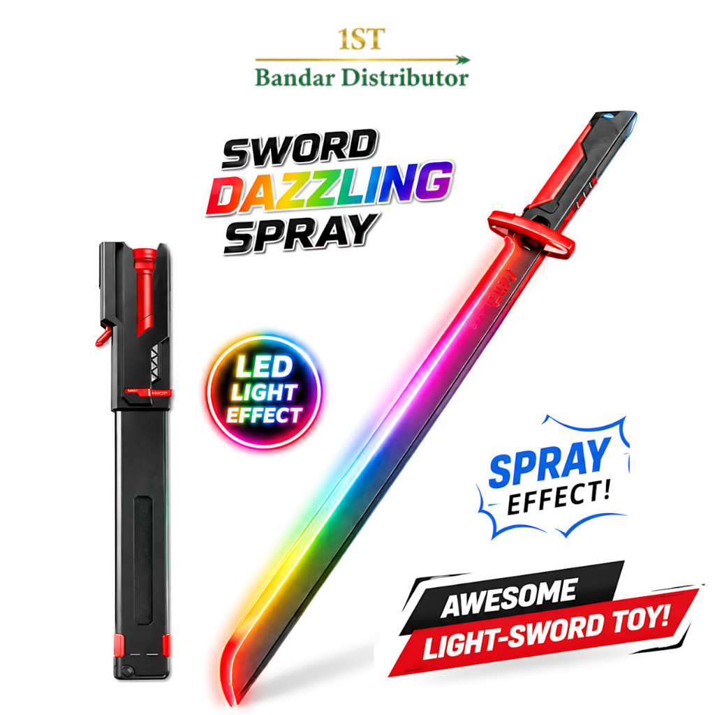 Mainan Anak SWORD DAZZLING SPRAY BTC-0812 Mainan Galaxy Spark Sword Toy Pedang Lampu Anak Asap