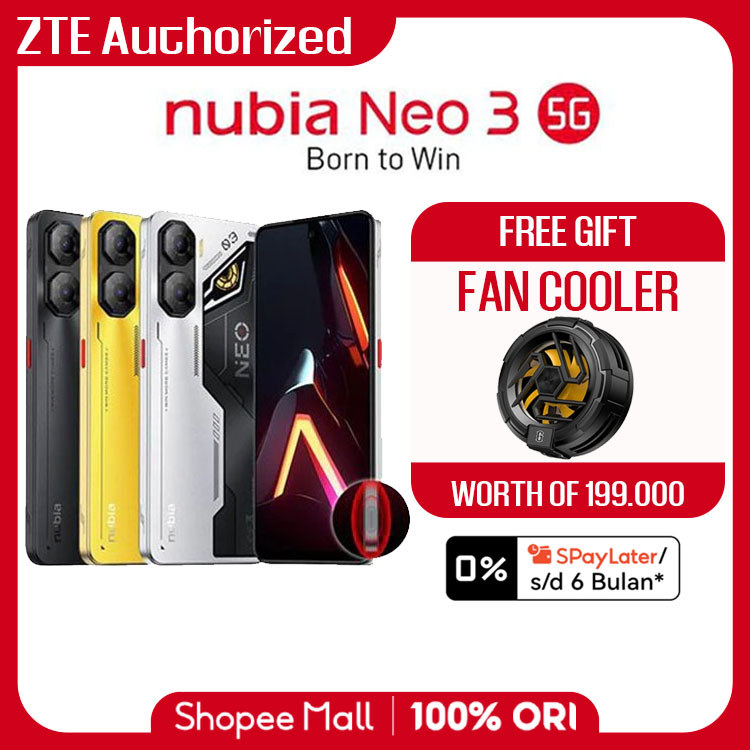 [FREE COOLER] Nubia Neo 3 5G 8/256GB Black Silver Gold Garansi Resmi - Gaming Phone - Air Trigger NF