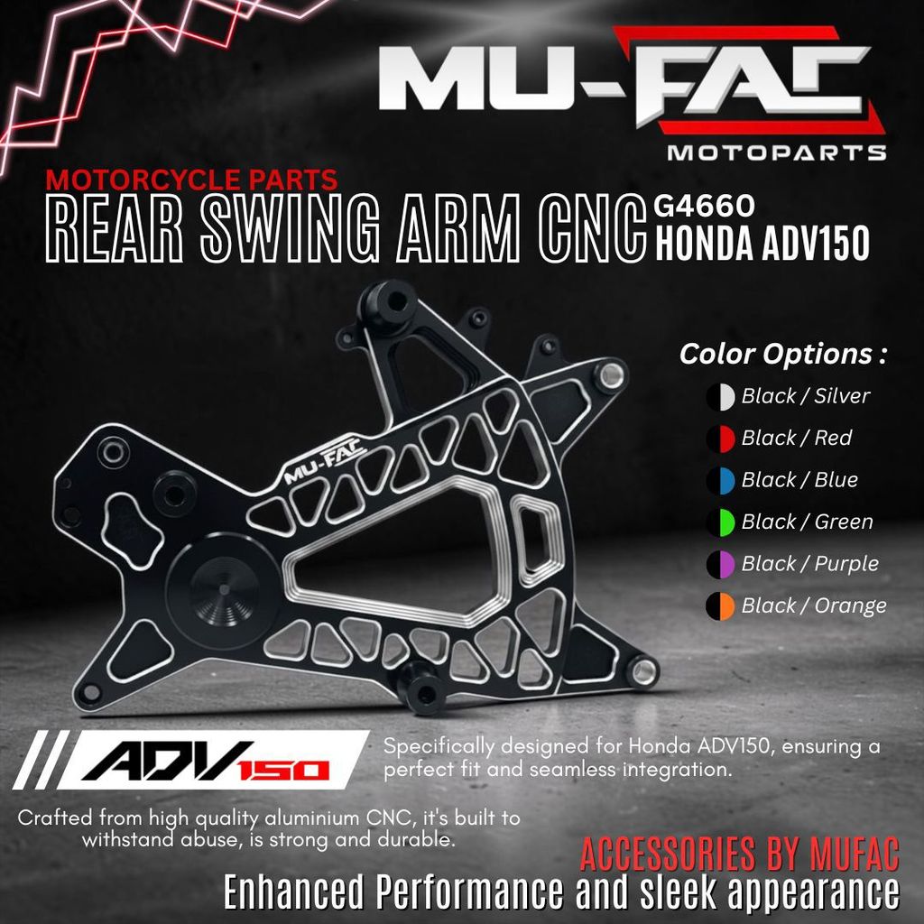 Swing Arm Belakang MUFAC Honda ADV 150 Rear Swing Arm G4660 Bahan Aluminium CNC