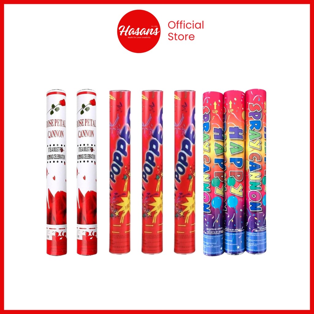 Hasans / Party Popper / Confetti Party / Semburan Kertas Warna Warni / Party Popper Confetti Ukuran 