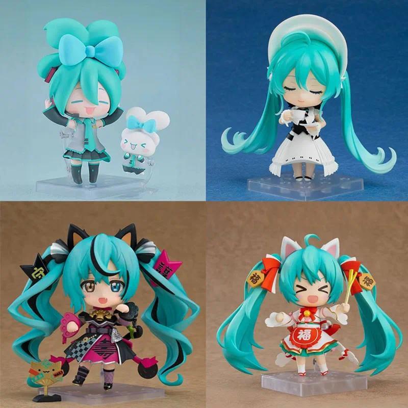 Hatsune Miku Q Version Nendoroid Lucky Cat Symphony Movable Anime Figures Model Doll Set Collection 