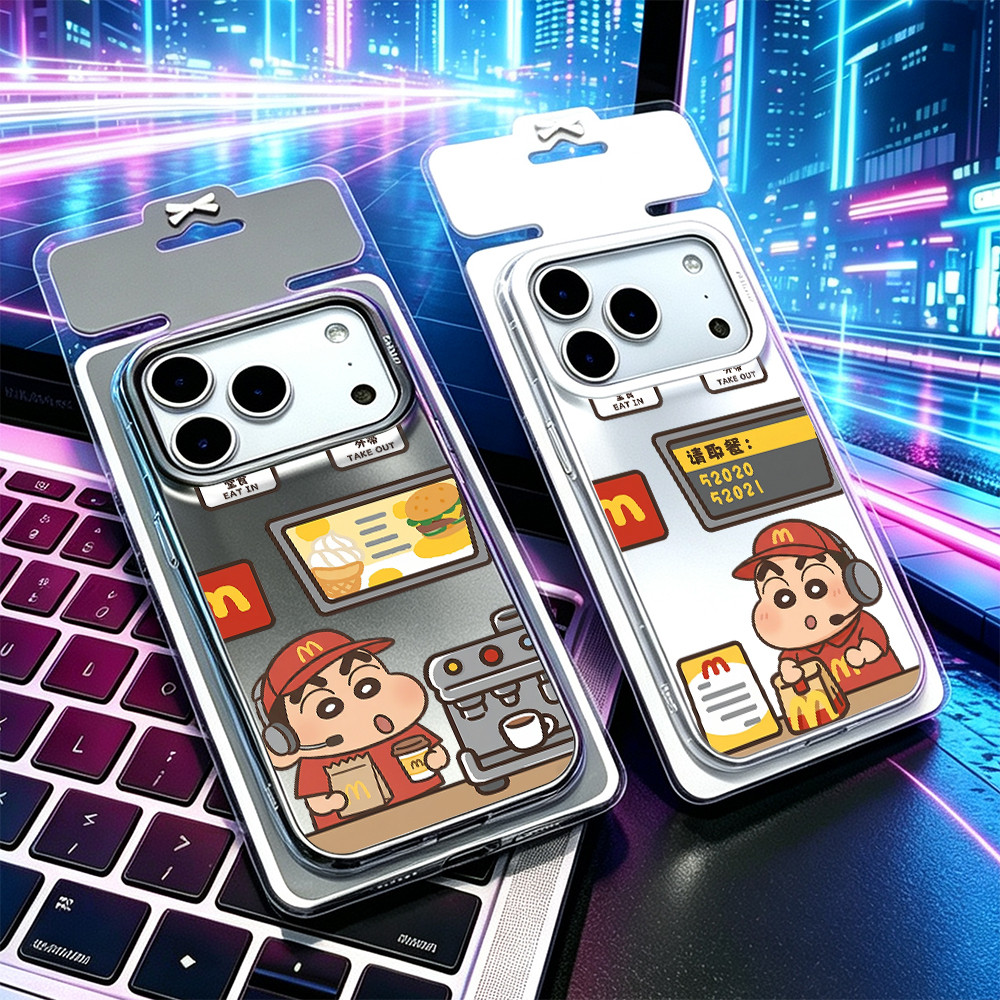 Pelayan yang lucu,shin chan crayon anak laki-laki,hp kartun iPhone 17/16/15/14 Pro Max 17 Air Kasus 