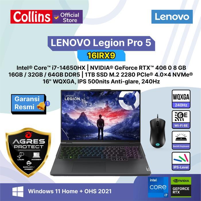 MEGA SALE LENOVO Legion Pro 5 16 i7-14650HX RTX4060 1TB 16" WQXGA 240HZ W11 OHS - RAM 16GB