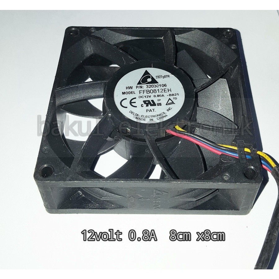 FAN 12VOLT 0.8A 8CM X 8 CM DELTA
