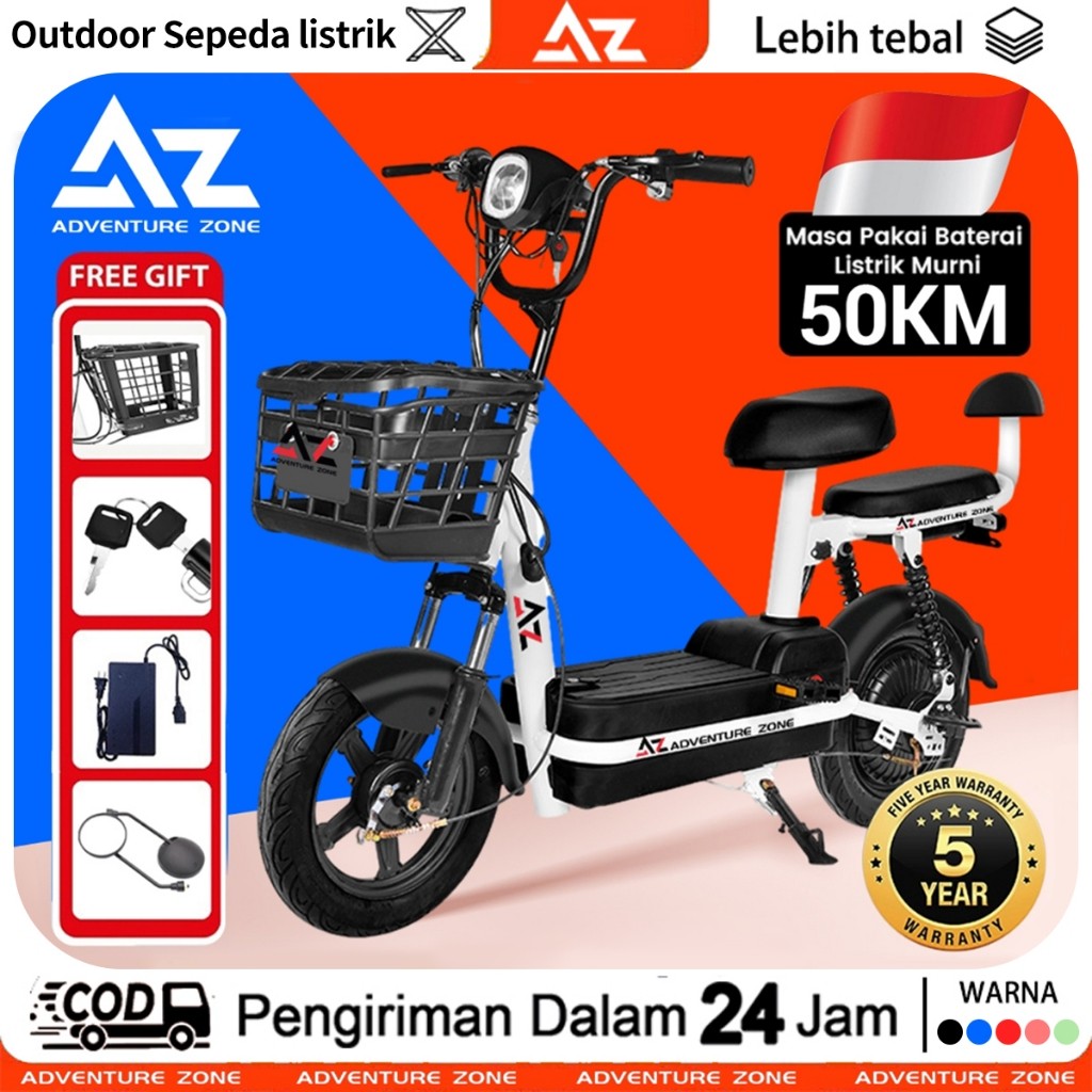GS READY AZ Sepeda Listrik Murah Sepeda Listrik Dewasa 48V 24ah Sepeda Listrik Dengan Pedal
