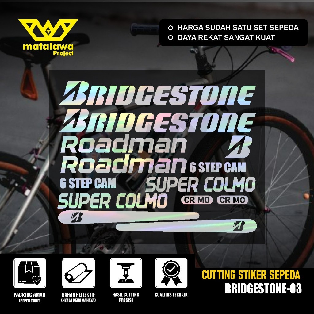 Cutting Stiker Sepeda Bridgestone ROADMAN Sticker polet  SUPER COLMO Frame Fixie mtb Kalcer SET 03