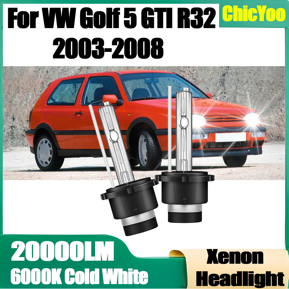 D2S Xenon Headlight Bulbs 20000LM High Power Super Bright 6000K Xenon Light For VW Golf 5 GTI R32 20