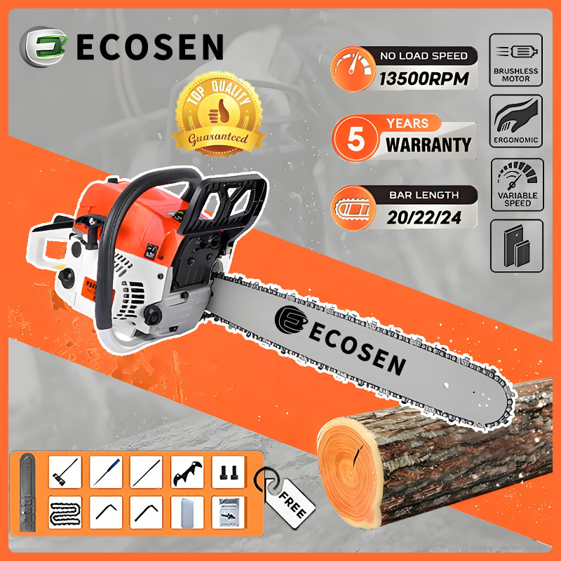 Mesin Potong Kayu 20 Inch 58CC Chainsaw senso/Mesin Gergaji Kayu/Stihl Gergaji Mesin Potong Kayu Out