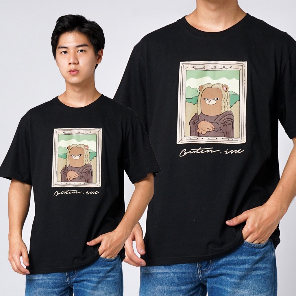 Guten Inc - Kaos Hitam Pria Mona Bear Black T-Shirt
