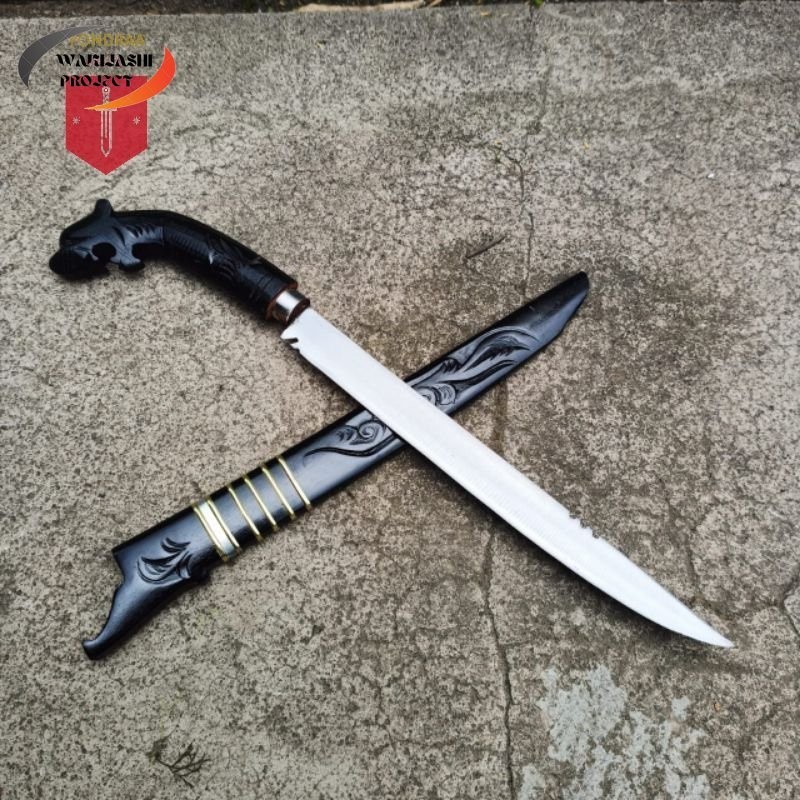 Bisa Cod Pisau dapur panjang ukir macan / pisau sembelih