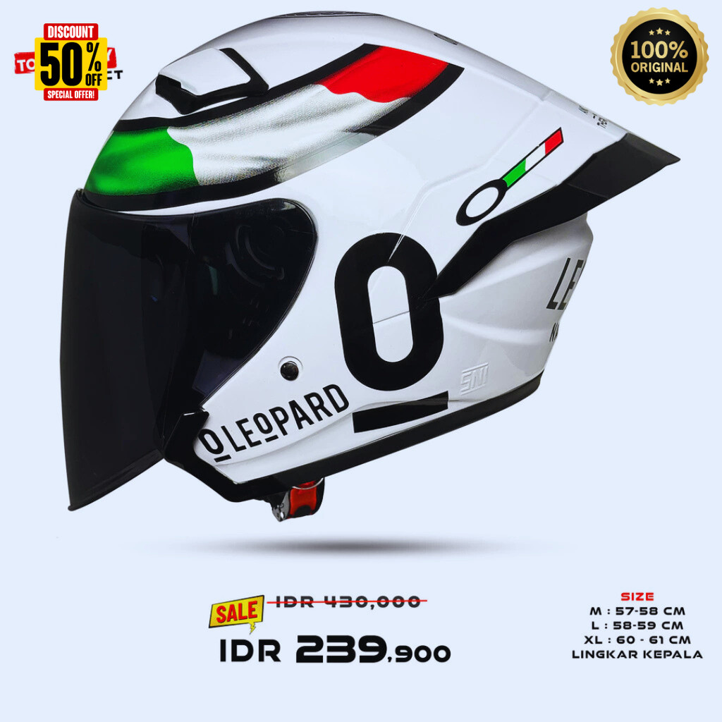 HELM MOTIF LEOPARD MLA COSMO 100% ORI MLA [ TERMURAH ] helm keren berkualitas helm motif