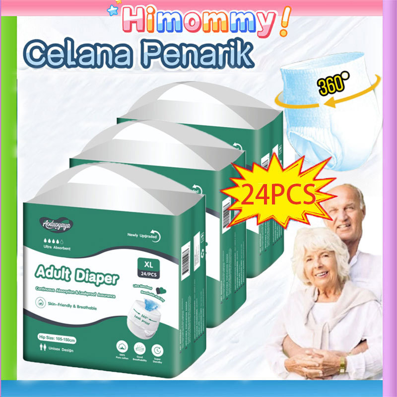 24PCS Popok Celana Dewasa Satuan /Popok Untuk Orang Tua /Popok Dewasa Celana Ekstra Serap Size M/L/X