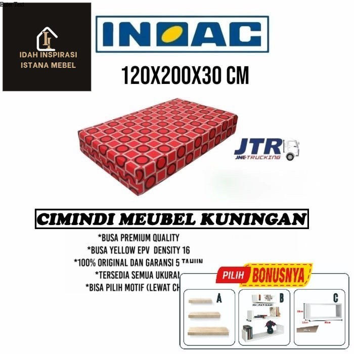 kasur busa inoac original 120x200x30 cm garansi 5 tahun