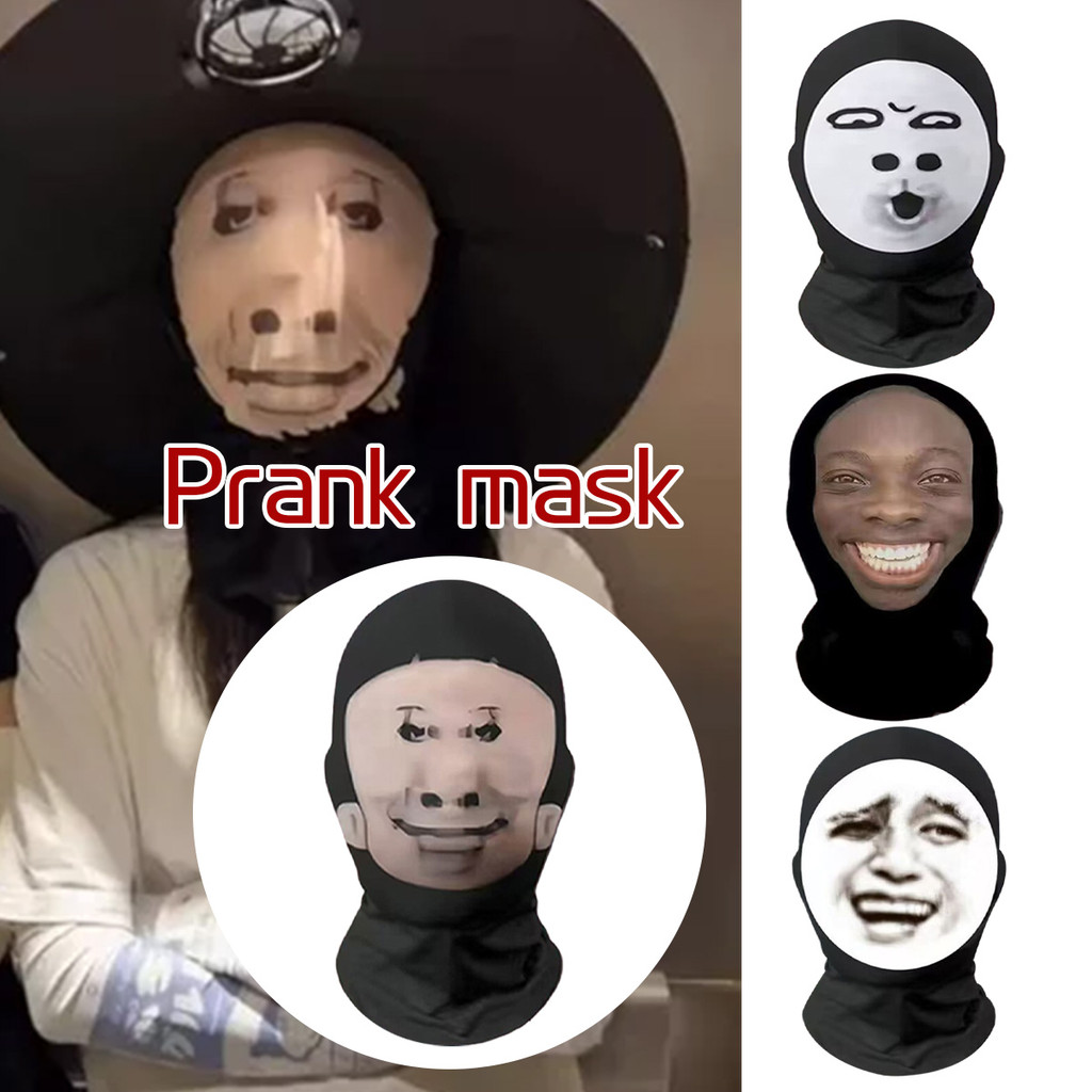 Topeng Wajah Jelek Lucu/Masker Ekspresi Wajah Abstrak Unik Kreatif/Masker Motor Pelindung Sinar Mata